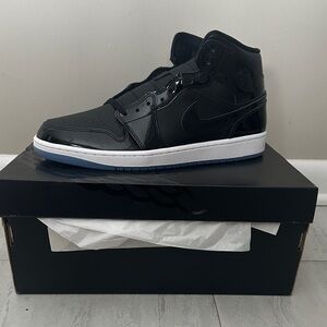 Jordan Black Patent Leather High-Top Sneakers
